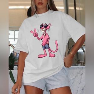 DIGIPRINT Apparel New 2XL Pink Panther Graphic White Tee